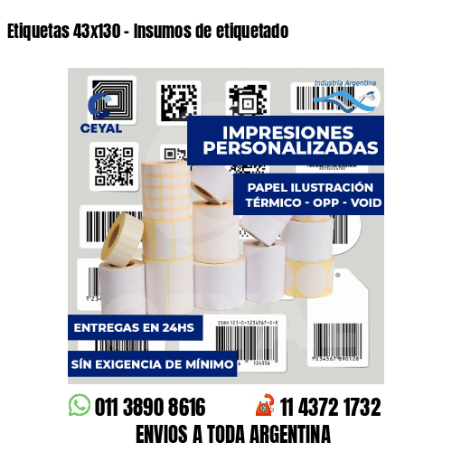 Etiquetas 43x130 - Insumos de etiquetado
