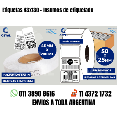 Etiquetas 43x130 - Insumos de etiquetado