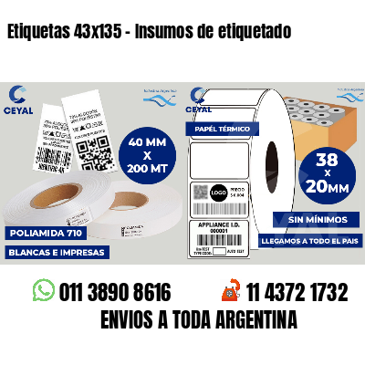 Etiquetas 43x135 - Insumos de etiquetado