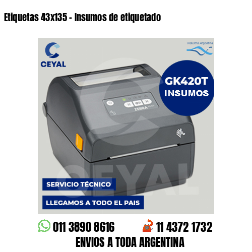 Etiquetas 43x135 - Insumos de etiquetado