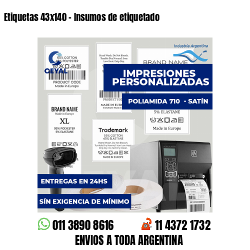 Etiquetas 43x140 - Insumos de etiquetado