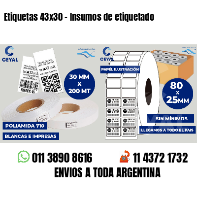 Etiquetas 43x30 - Insumos de etiquetado