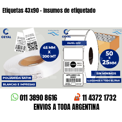 Etiquetas 43x90 - Insumos de etiquetado
