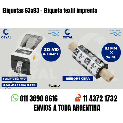 Etiquetas 63x93 - Etiqueta textil imprenta