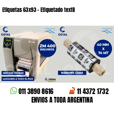 Etiquetas 63x93 - Etiquetado textil