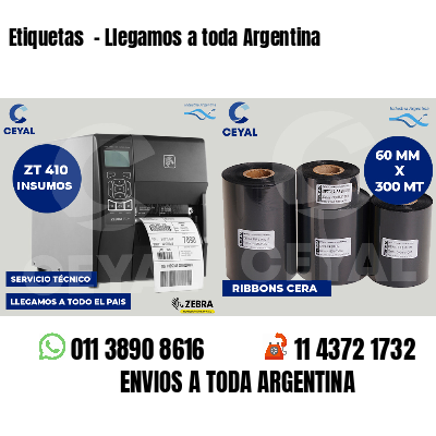 Etiquetas  - Llegamos a toda Argentina