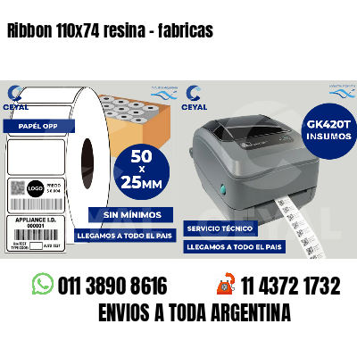 Ribbon 110x74 resina - fabricas