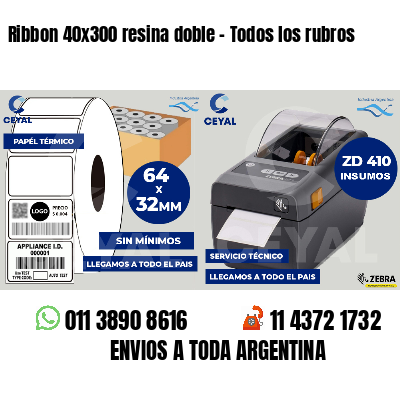 Ribbon 40x300 resina doble - Todos los rubros