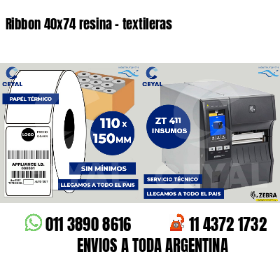 Ribbon 40x74 resina - textileras
