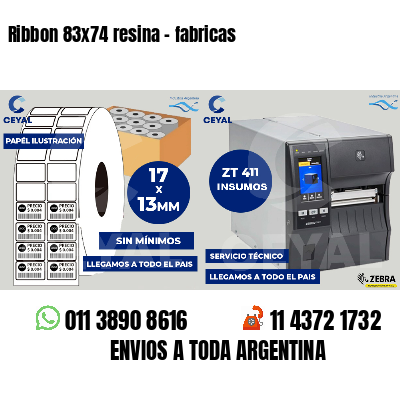 Ribbon 83x74 resina - fabricas