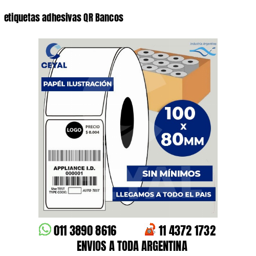etiquetas adhesivas QR Bancos