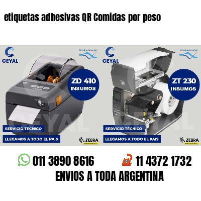 etiquetas adhesivas QR Comidas por peso