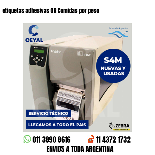 etiquetas adhesivas QR Comidas por peso