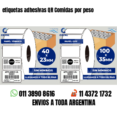 etiquetas adhesivas QR Comidas por peso