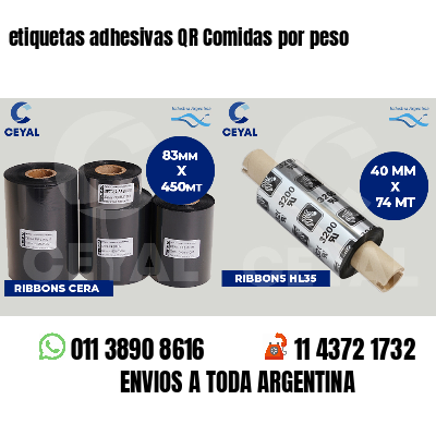 etiquetas adhesivas QR Comidas por peso