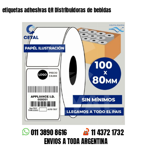 etiquetas adhesivas QR Distribuidoras de bebidas