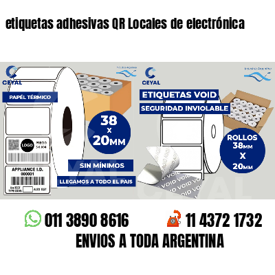 etiquetas adhesivas QR Locales de electrónica
