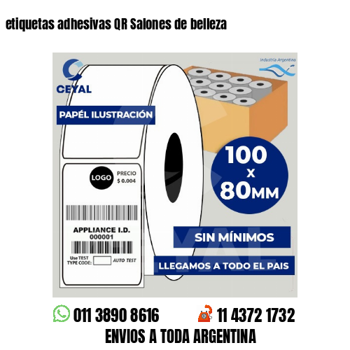 etiquetas adhesivas QR Salones de belleza