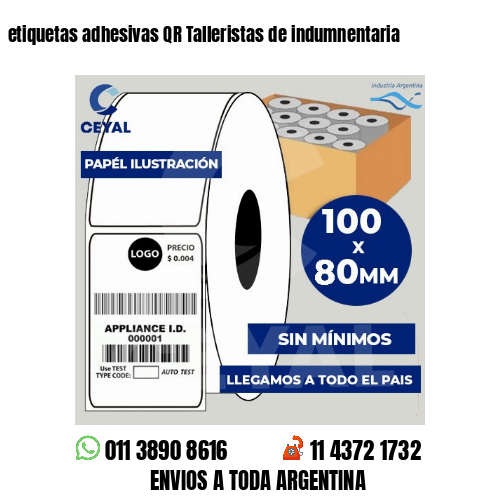 etiquetas adhesivas QR Talleristas de indumnentaria