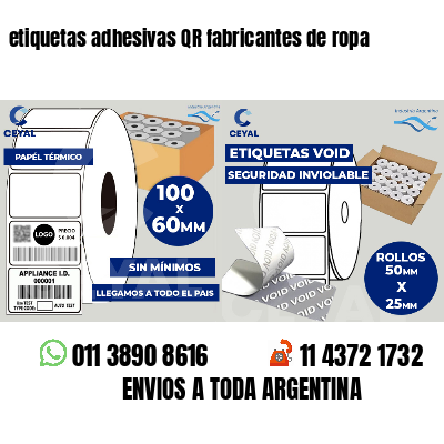 etiquetas adhesivas QR fabricantes de ropa