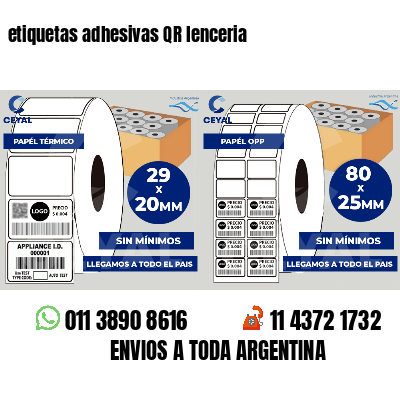 etiquetas adhesivas QR lenceria