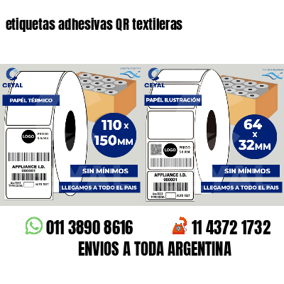 etiquetas adhesivas QR textileras