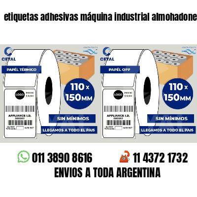 etiquetas adhesivas máquina industrial almohadones