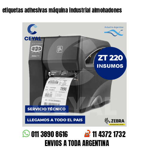 etiquetas adhesivas máquina industrial almohadones