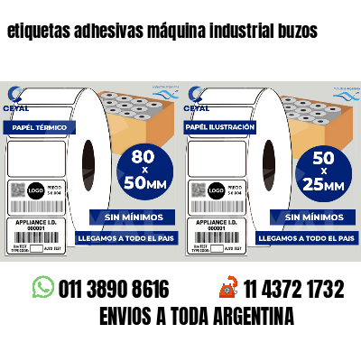 etiquetas adhesivas máquina industrial buzos