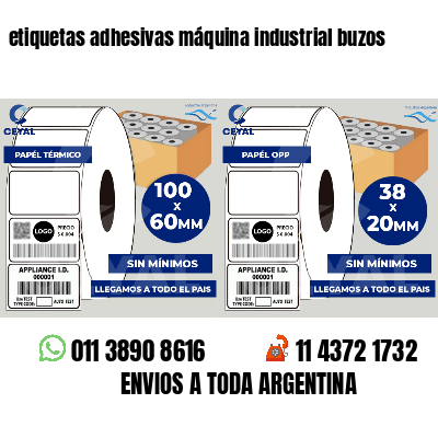 etiquetas adhesivas máquina industrial buzos