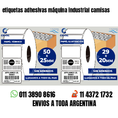 etiquetas adhesivas máquina industrial camisas
