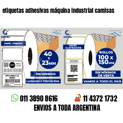 etiquetas adhesivas máquina industrial camisas