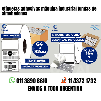 etiquetas adhesivas máquina industrial fundas de almohadones