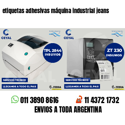etiquetas adhesivas máquina industrial jeans