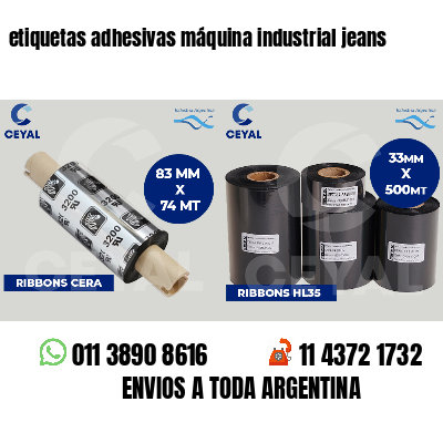 etiquetas adhesivas máquina industrial jeans