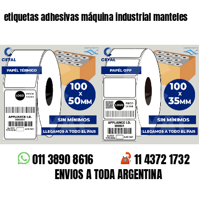 etiquetas adhesivas máquina industrial manteles