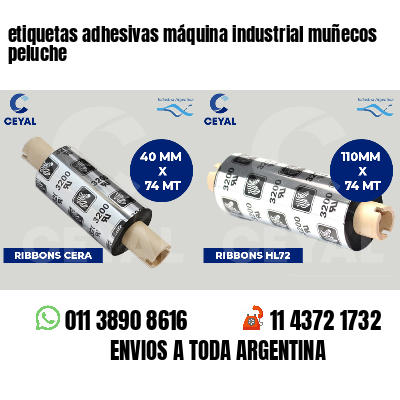 etiquetas adhesivas máquina industrial muñecos peluche