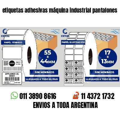 etiquetas adhesivas máquina industrial pantalones