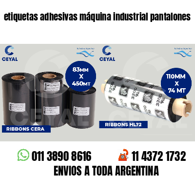 etiquetas adhesivas máquina industrial pantalones