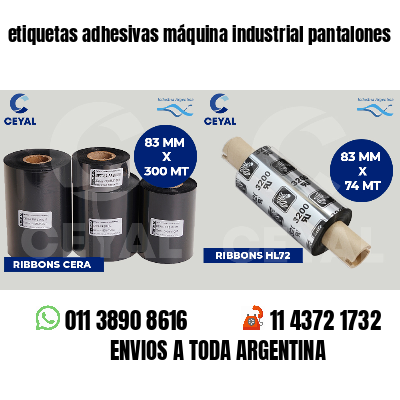 etiquetas adhesivas máquina industrial pantalones