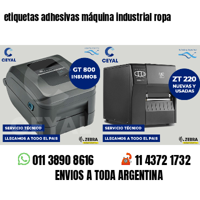 etiquetas adhesivas máquina industrial ropa
