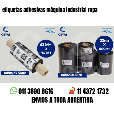 etiquetas adhesivas máquina industrial ropa
