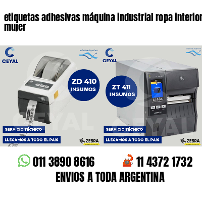 etiquetas adhesivas máquina industrial ropa interior mujer
