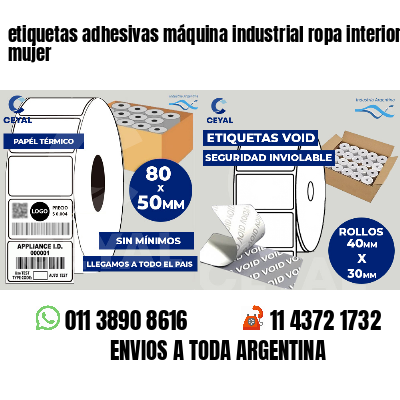 etiquetas adhesivas máquina industrial ropa interior mujer