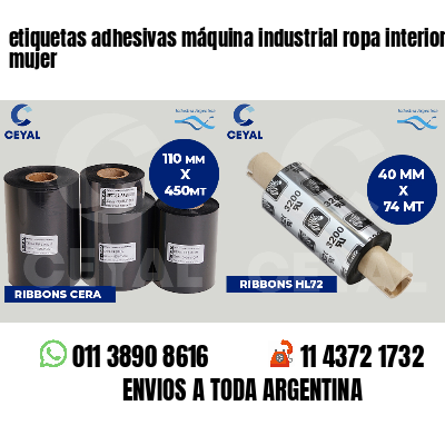 etiquetas adhesivas máquina industrial ropa interior mujer