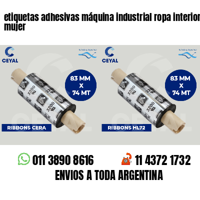 etiquetas adhesivas máquina industrial ropa interior mujer