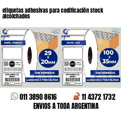 etiquetas adhesivas para codificación stock alcolchados