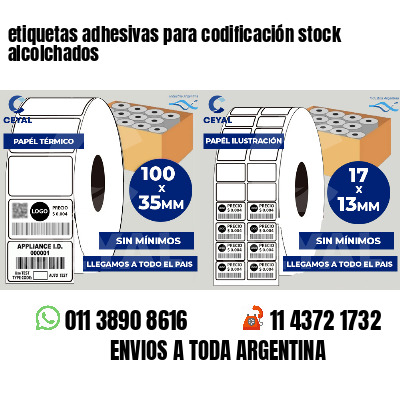 etiquetas adhesivas para codificación stock alcolchados