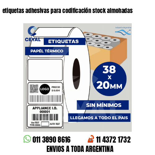 etiquetas adhesivas para codificación stock almohadas