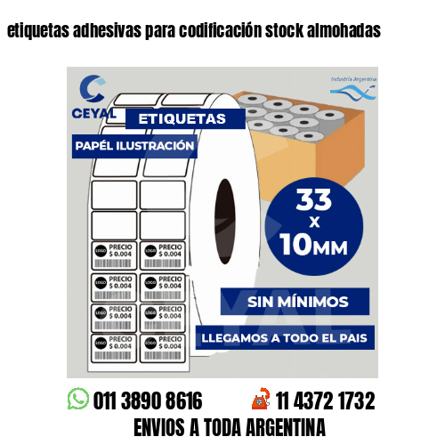 etiquetas adhesivas para codificación stock almohadas